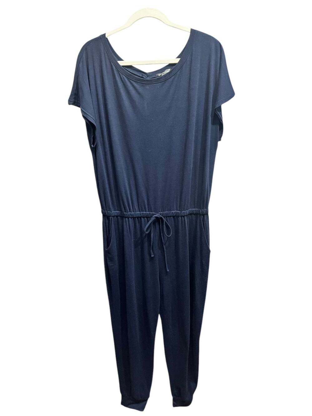 PRETTYGARDEN Dark Navy Blue Jogger Jumper Cinched Waistline Drawstring SIZE XL